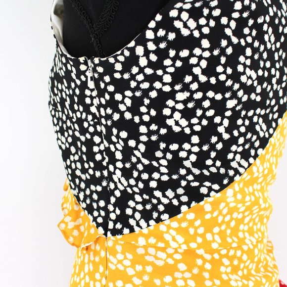 SALONI Agnes Multicolor Silk Crepe Dress 4 Tiered Ruffle Sleeveless Midi Small - Picture 6 of 9